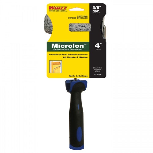 Whizz Microlon Mini Rollers 4" x 3/8" 1 Complete Roller with Handle