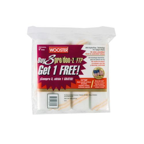 Wooster Pro/Doo-Z® FTP® 9" Paint Roller Cover 3/8" Nap 4-Pack